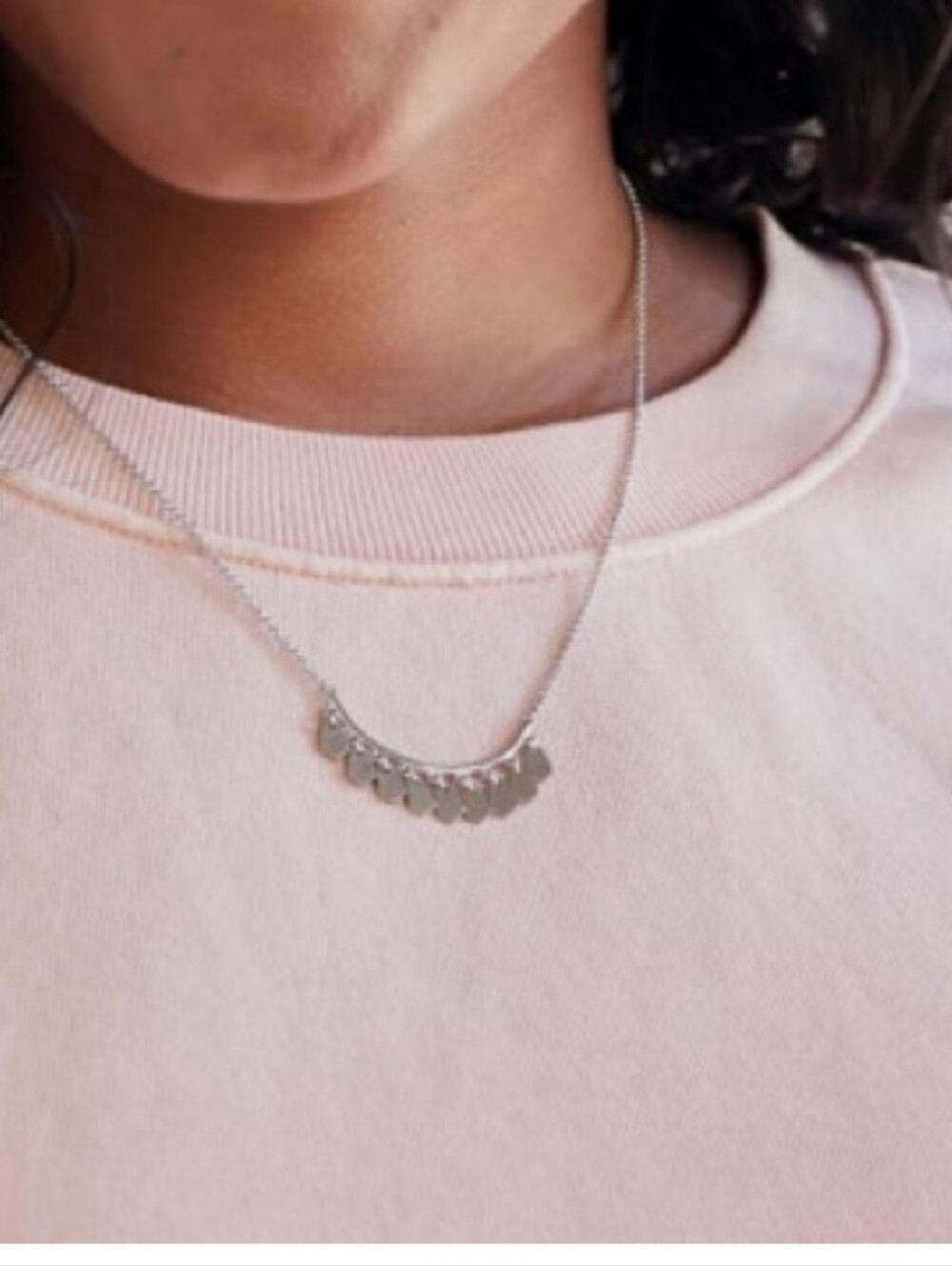 Kendra Scott Silver Tone Teardrop Fringe Necklace 18"